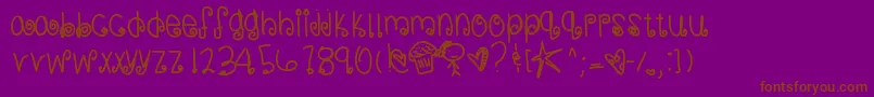 Sweetmemories Font – Brown Fonts on Purple Background