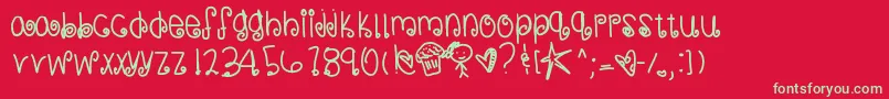 Шрифт Sweetmemories – зелёные шрифты на красном фоне