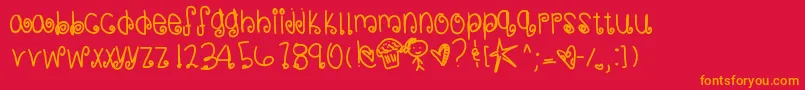 Sweetmemories Font – Orange Fonts on Red Background