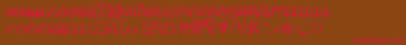Sweetmemories Font – Red Fonts on Brown Background
