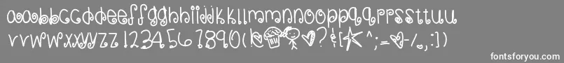 Sweetmemories-Schriftart – Weiße Schriften auf grauem Hintergrund