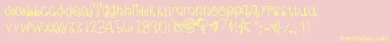 Sweetmemories Font – Yellow Fonts on Pink Background