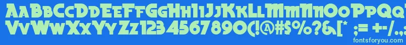 Becker ffy Font – Green Fonts on Blue Background