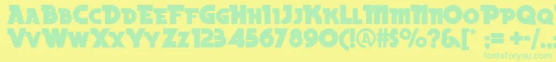 Becker ffy-Schriftart – Grüne Schriften auf gelbem Hintergrund