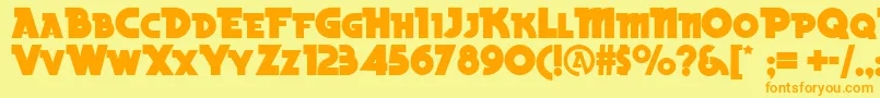 Fonte Becker ffy – fontes laranjas em um fundo amarelo