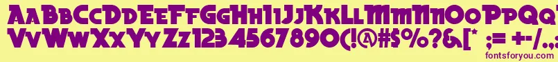 Becker ffy Font – Purple Fonts on Yellow Background