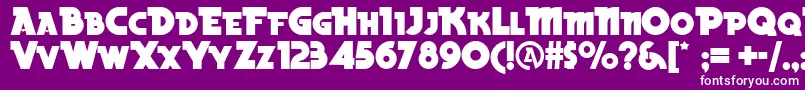 フォントBecker ffy – 紫の背景に白い文字