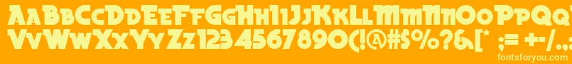 Becker ffy Font – Yellow Fonts on Orange Background