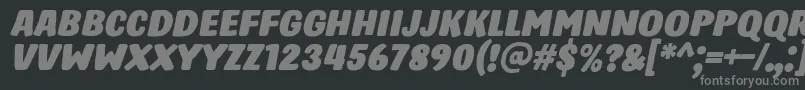 HastroItalic Font – Gray Fonts on Black Background