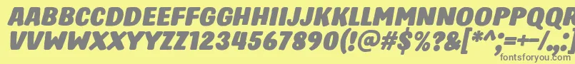 HastroItalic Font – Gray Fonts on Yellow Background