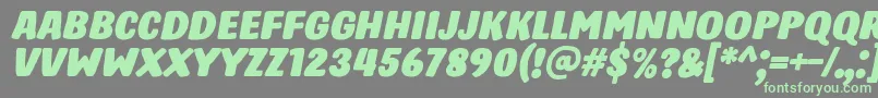 HastroItalic Font – Green Fonts on Gray Background