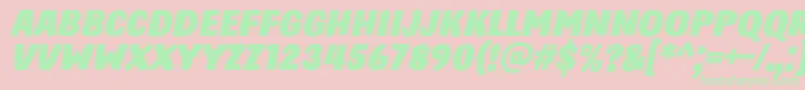 HastroItalic Font – Green Fonts on Pink Background