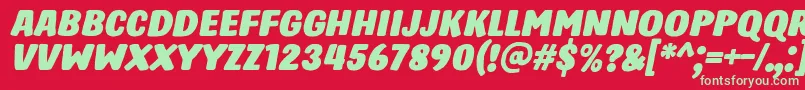 HastroItalic Font – Green Fonts on Red Background