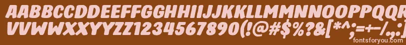 More about HastroItalic Font HastroItalic Font – Pink Fonts on Brown Background