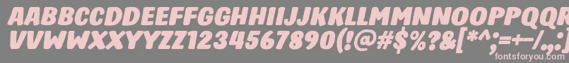 HastroItalic Font – Pink Fonts on Gray Background