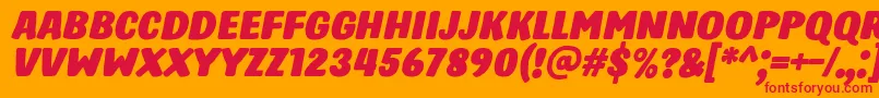 fuente HastroItalic – Fuentes Rojas Sobre Fondo Naranja