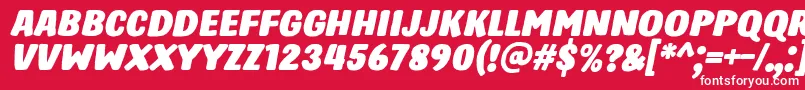HastroItalic Font – White Fonts on Red Background
