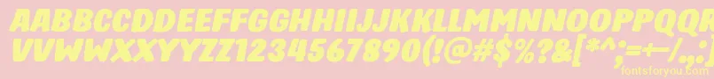 HastroItalic Font – Yellow Fonts on Pink Background