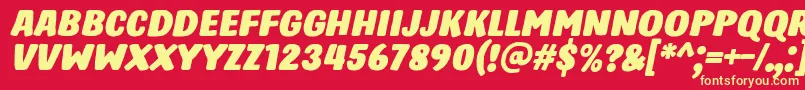 HastroItalic Font – Yellow Fonts on Red Background