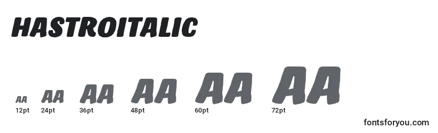 Размеры шрифта HastroItalic