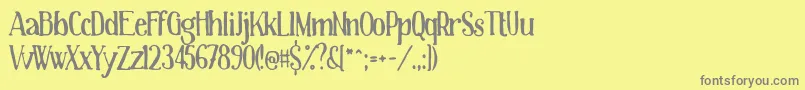 Saiba mais sobre a fonte TheworldisyoursBold Fonte TheworldisyoursBold – fontes cinzas em um fundo amarelo