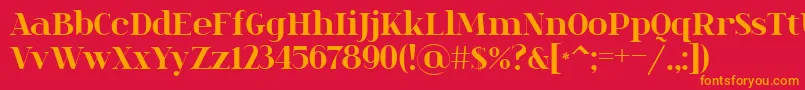フォントSpinwerad – 赤い背景にオレンジの文字