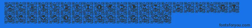 Qrurl Font – Black Fonts on Blue Background