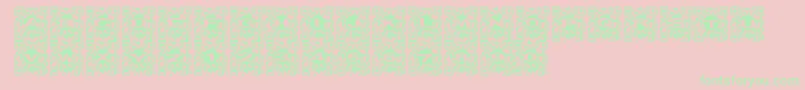 Qrurl-Schriftart – Grüne Schriften auf rosa Hintergrund