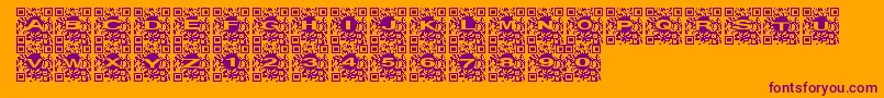 Qrurl-Schriftart – Violette Schriften auf orangefarbenem Hintergrund