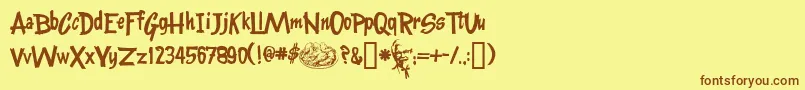 Kentuckyfriedfont Font – Brown Fonts on Yellow Background