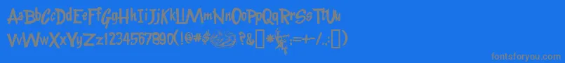 Kentuckyfriedfont-fontti – harmaat kirjasimet sinisellä taustalla
