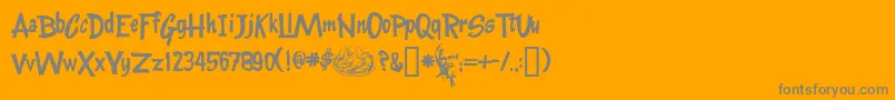 Kentuckyfriedfont-fontti – harmaat kirjasimet oranssilla taustalla