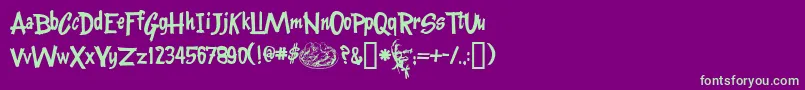 Kentuckyfriedfont Font – Green Fonts on Purple Background