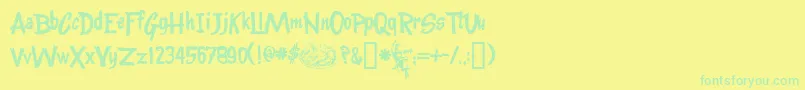 Kentuckyfriedfont-fontti – vihreät fontit keltaisella taustalla