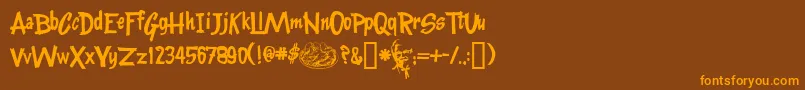 Kentuckyfriedfont Font – Orange Fonts on Brown Background