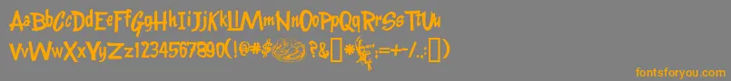 Kentuckyfriedfont Font – Orange Fonts on Gray Background
