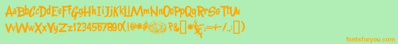 Kentuckyfriedfont Font – Orange Fonts on Green Background