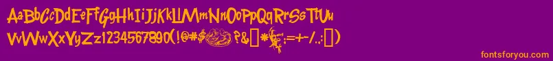 Kentuckyfriedfont Font – Orange Fonts on Purple Background