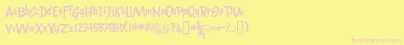 Kentuckyfriedfont Font – Pink Fonts on Yellow Background
