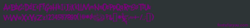 Шрифт Kentuckyfriedfont – фиолетовые шрифты на чёрном фоне