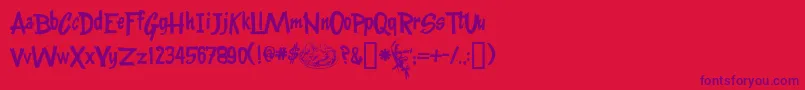 Kentuckyfriedfont Font – Purple Fonts on Red Background