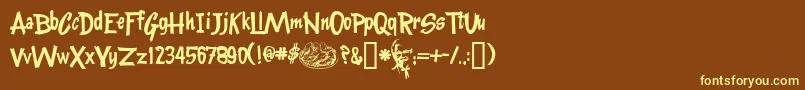 Kentuckyfriedfont Font – Yellow Fonts on Brown Background