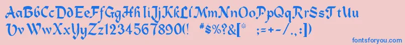 Alpine Font – Blue Fonts on Pink Background