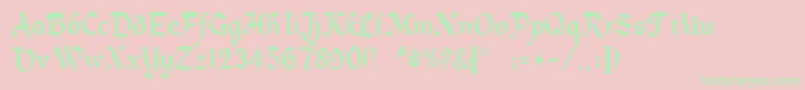 Alpine Font – Green Fonts on Pink Background