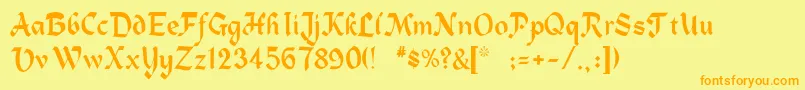 Alpine Font – Orange Fonts on Yellow Background