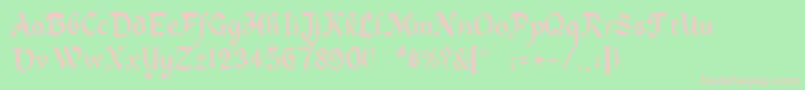 Alpine Font – Pink Fonts on Green Background
