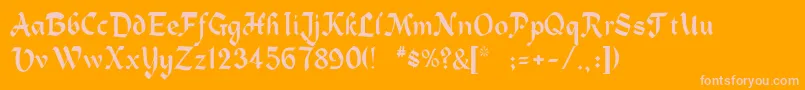 Alpine Font – Pink Fonts on Orange Background