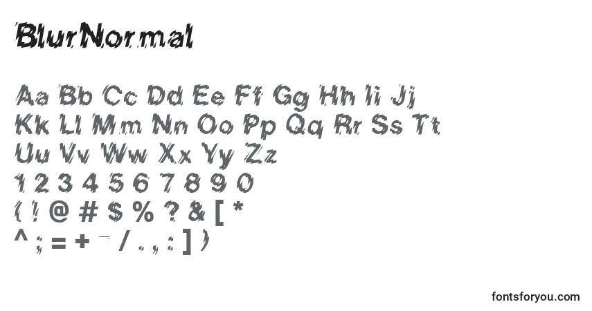 Schriftart BlurNormal – Alphabet, Zahlen, spezielle Symbole