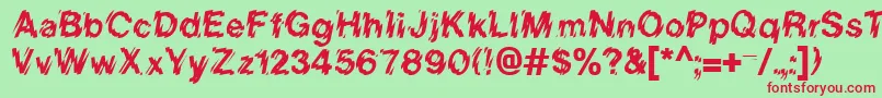 BlurNormal Font – Red Fonts on Green Background