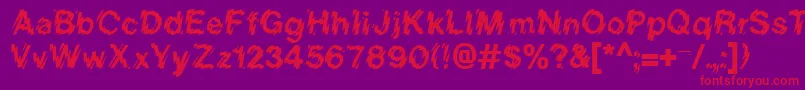 BlurNormal-Schriftart – Rote Schriften auf violettem Hintergrund